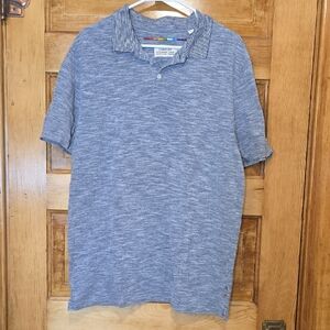 Alexander Julian Vintage Colours Gray Short Sleeve  Polo Shirt Textured Knit XL